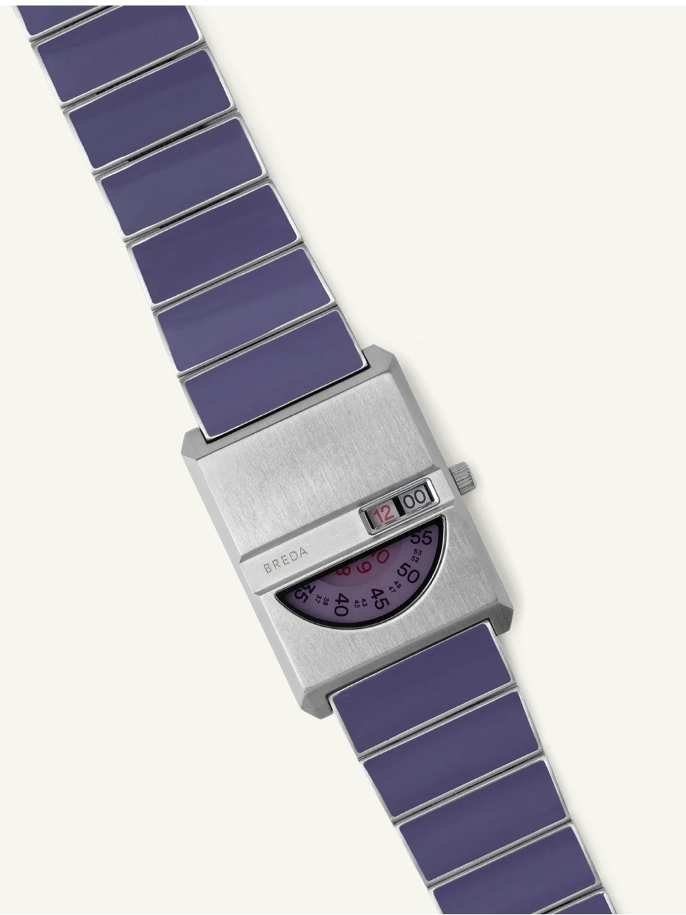 Breda Pulse Tandem Stainless Steel Bracelet Watch, 26mm purple New with Box - Picture 4 of 11